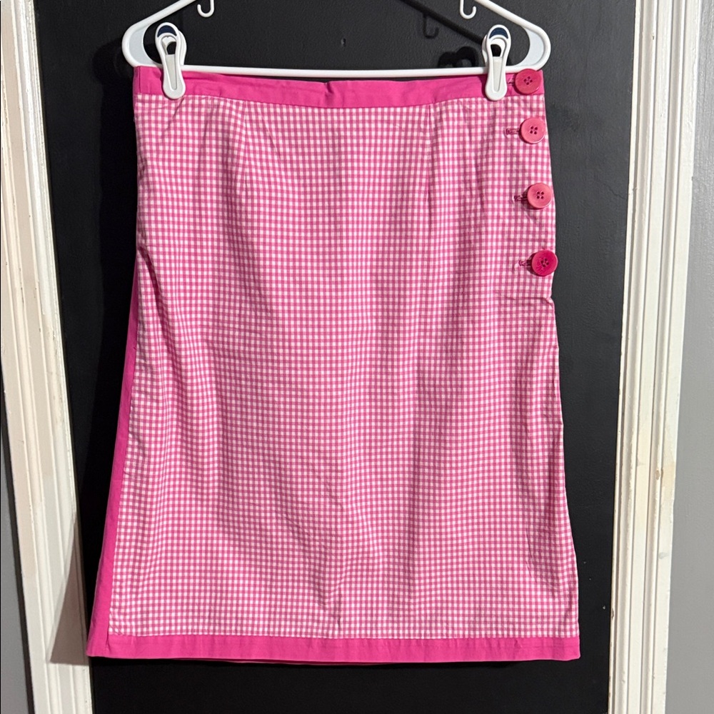 Sutton Studio Checked Side Button Lined Skirt Size: 12